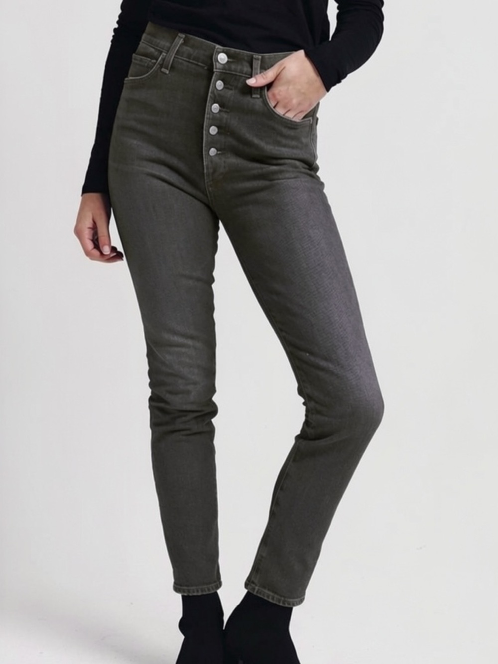 Citizens of Humanity Black Olivia High-Rise Slim Ankle Premium Denim Jeans 26